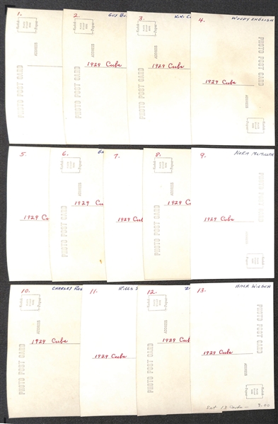 Lot of (5) Team/AS Sets of 1950s-1960s Baseball Photo Postcards - (2) 1934 Cardinals Team Sets, 1933 All-Star Set, (2) 1929 Cubs Sets,  (From George Burke/George Brace)