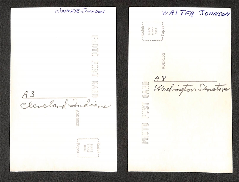 Lot of (2) 1950s-1960s Walter Johnson Real Photo Postcards Off Original Negatives (From George Burke/George Brace)