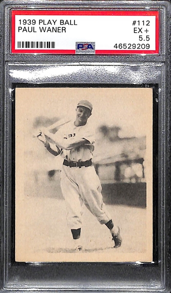 1939 Play Ball Paul Waner #112 Graded PSA 5.5