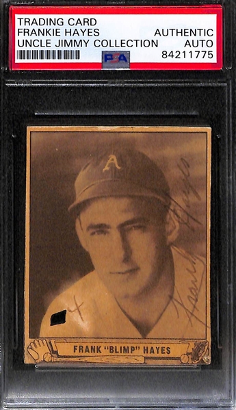 Lot of 2 - 1940 Play Ball John Schulte PSA Authentic (Autograph Grade 8) & Frankie Hayes PSA Authentic Autograph