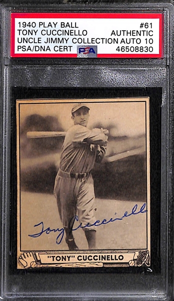 Lot of 4 - 1940 Play Ball Cards - Tony Cuccinello #61, Dolph Camilli, Bucky Walters, Harry Craft