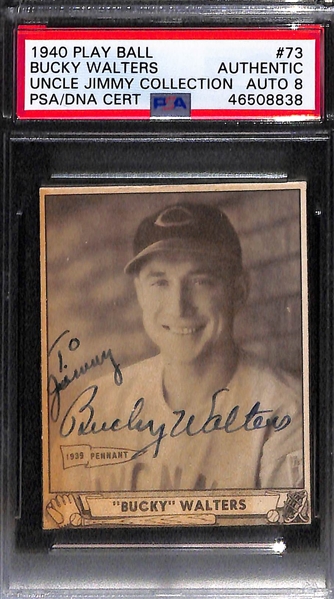 Lot of 4 - 1940 Play Ball Cards - Tony Cuccinello #61, Dolph Camilli, Bucky Walters, Harry Craft
