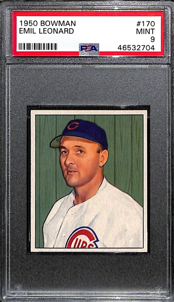 Rare High-Grade 1950 Bowman Emil Leonard #170 Graded PSA 9 Mint