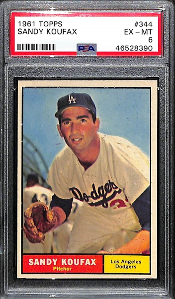 1961 Topps Sandy Koufax #344 Graded PSA 6