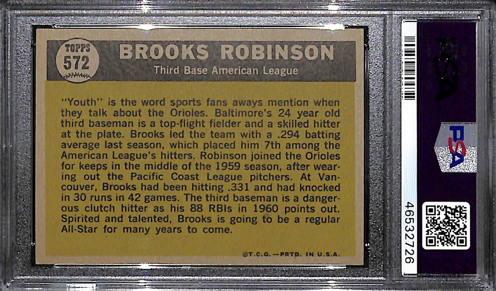 1961 Topps Brooks Robinson All Star #572 Graded PSA 8.5