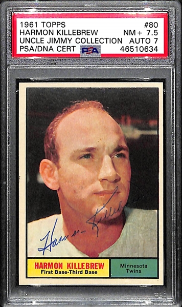 1961 Topps Harmon Killebrew #80 PSA 7.5 (Autograph Grade 7) - Pop 1 (Highest Grade PSA Example)