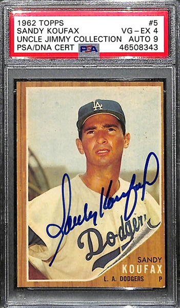 1962 Topps Sandy Koufax #5 PSA 4 (Autograph Grade 9)