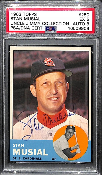 1963 Topps Stan Musial #250 PSA 5 (Autograph Grade 8)