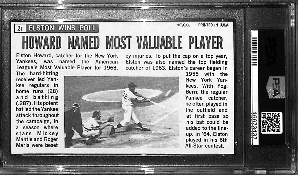 1964 Topps Giants Elston Howard #21 PSA 6 (Autograph Grade 8)