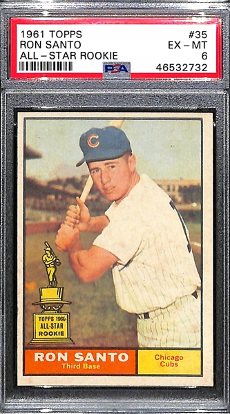 1961 Topps Ron Santo Rookie #35 Graded PSA 6