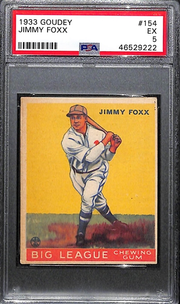 1933 Goudey Jimmy Foxx #154 PSA 5