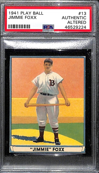 1941 Play Ball Jimmie Foxx #13 PSA Authentic Altered