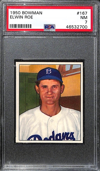 1950 Bowman Elwin Roe #167 PSA 7