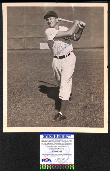 Baseball Signed Photo Lot (6) - C. Gehringer, Morgan, Chandler, MacPhail, Kiner, Craft - w. PSA/DNA COAs - Most are 8x10 