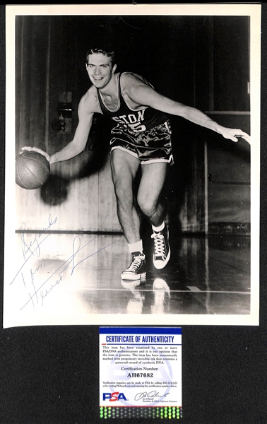 Basketball Signed Photo Lot - Heinsohn, (2) Cousey, Ramsey, Lucas, and Schayes  - w. PSA/DNA COAs