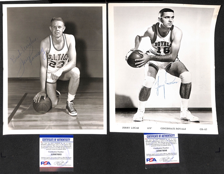 Basketball Signed Photo Lot - Heinsohn, (2) Cousey, Ramsey, Lucas, and Schayes  - w. PSA/DNA COAs