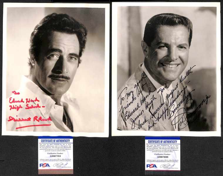 Lot of 6 Actor Signed Photo Lot - Lee Cobb, C. Romero, Roland, Cummings, Laraine Day, Nolan - w. PSA/DNA COAs