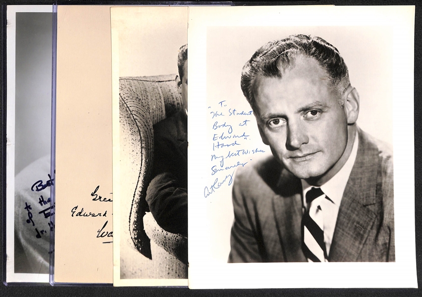 Actor Signed Vintage 8x10 Photo Lot (4) - Art Carney (Honeymooners), Raymond Burr (Perry Mason), Walter Pidgeon, and Tony Dow (Wally Cleaver) - w. PSA/DNA COAs