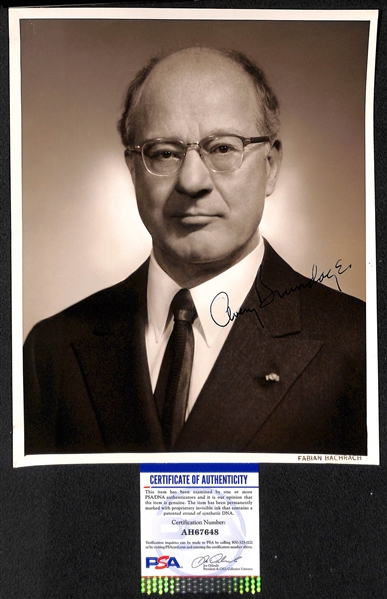 Olympic-Related Signed Photo Lot - Avery Brundage (IOC Pres. 1952-1972, d. 1975) Asa S. Bushnell (d. 1975), Bob Richards (Pole Vaulter) - w. PSA/DNA COAs