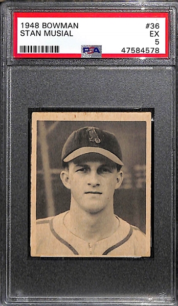 1948 Bowman Stan Musial Rookie #36 Graded PSA 5