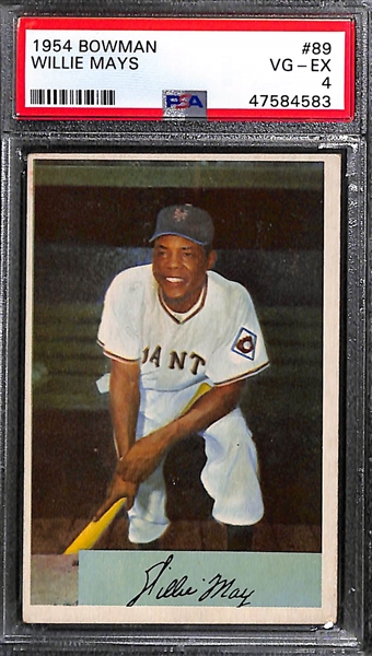 1954 Bowman Willie Mays #89 Graded PSA 4