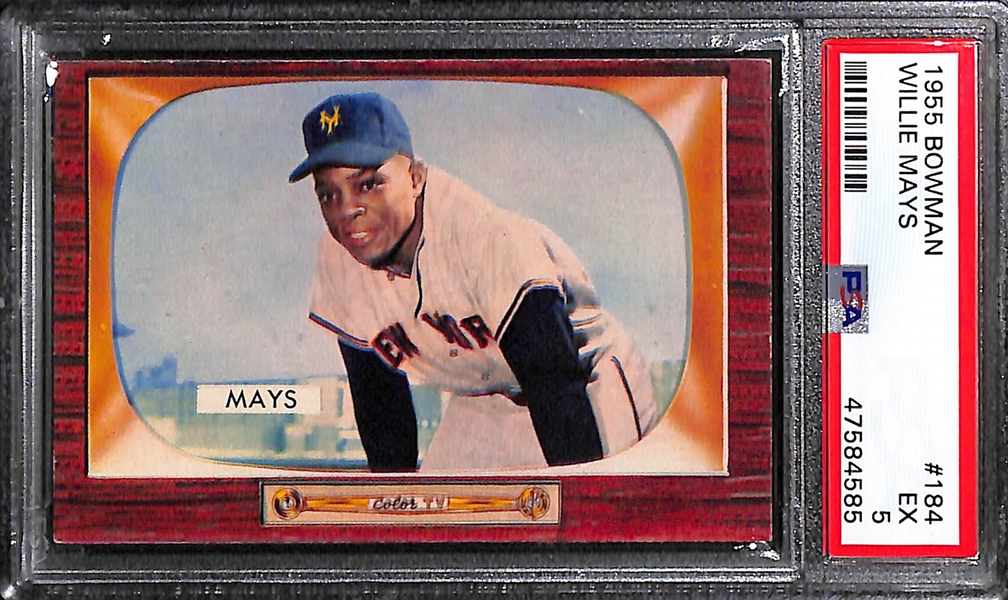 1955 Bowman Willie Mays #184 Graded PSA 5