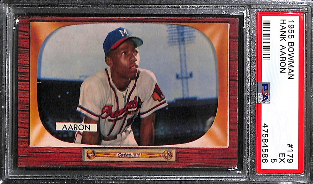 1955 Bowman Hank Aaron #179 Graded PSA 5