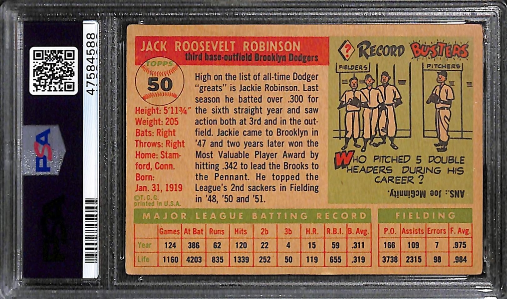 1955 Topps Jackie Robinson #50 Graded PSA 3.5