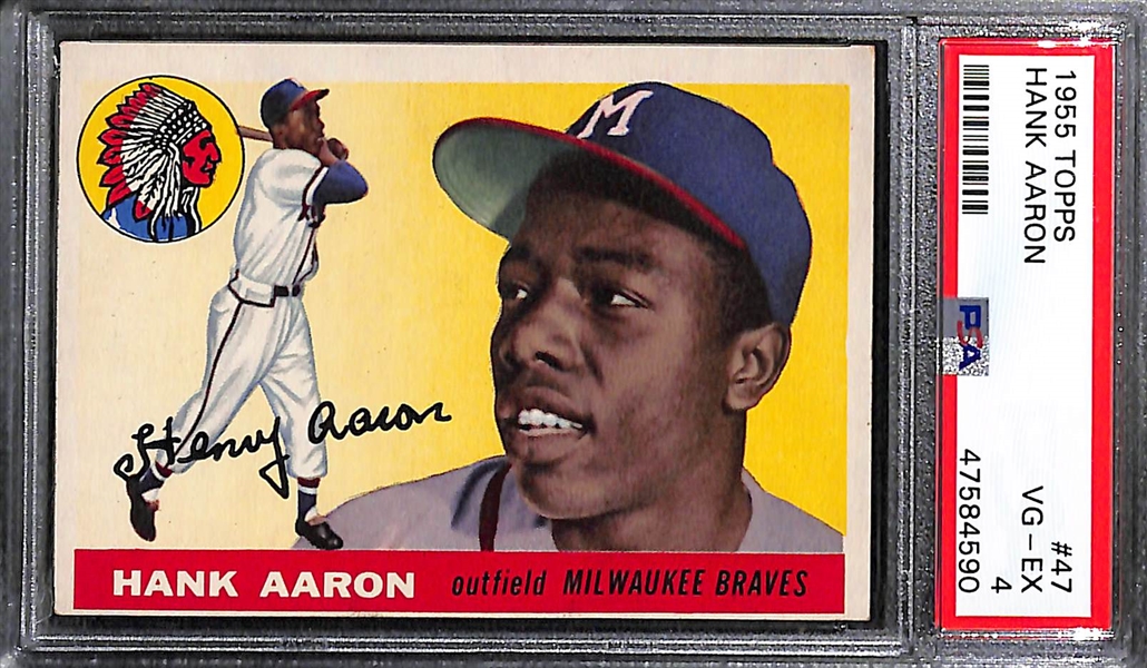 1955 Topps Hank Aaron #47 Graded PSA 4