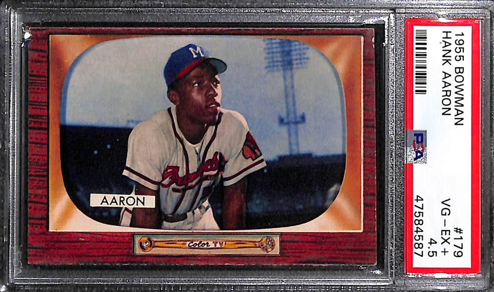 1955 Bowman Hank Aaron #179 Graded PSA 4.5
