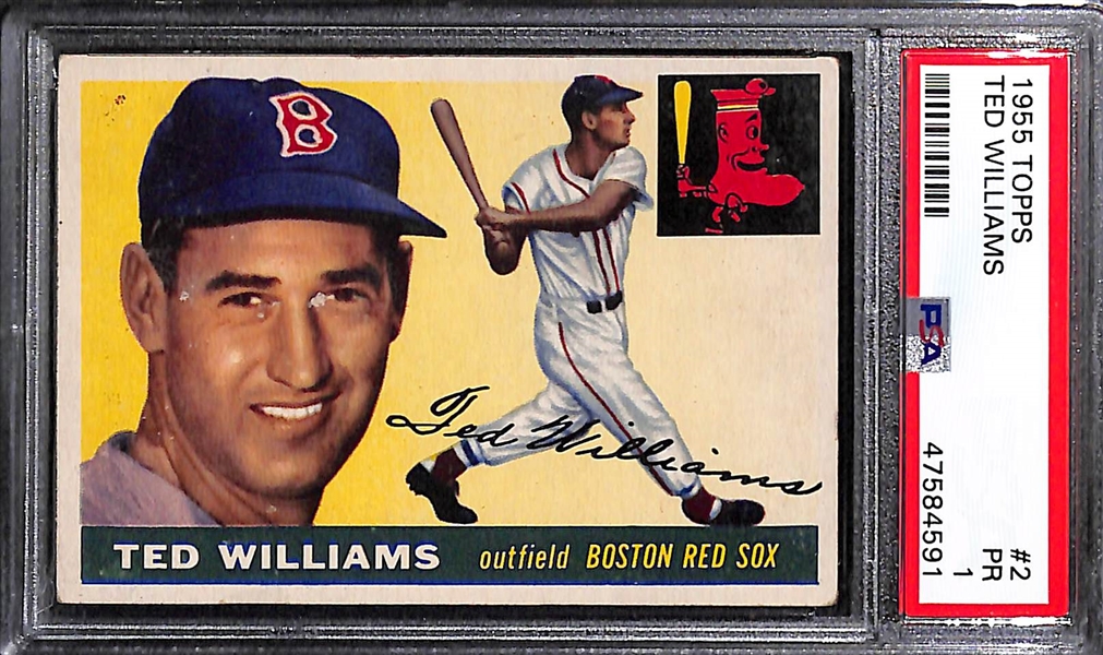 1955 Topps Ted Williams #2 Graded PSA 1
