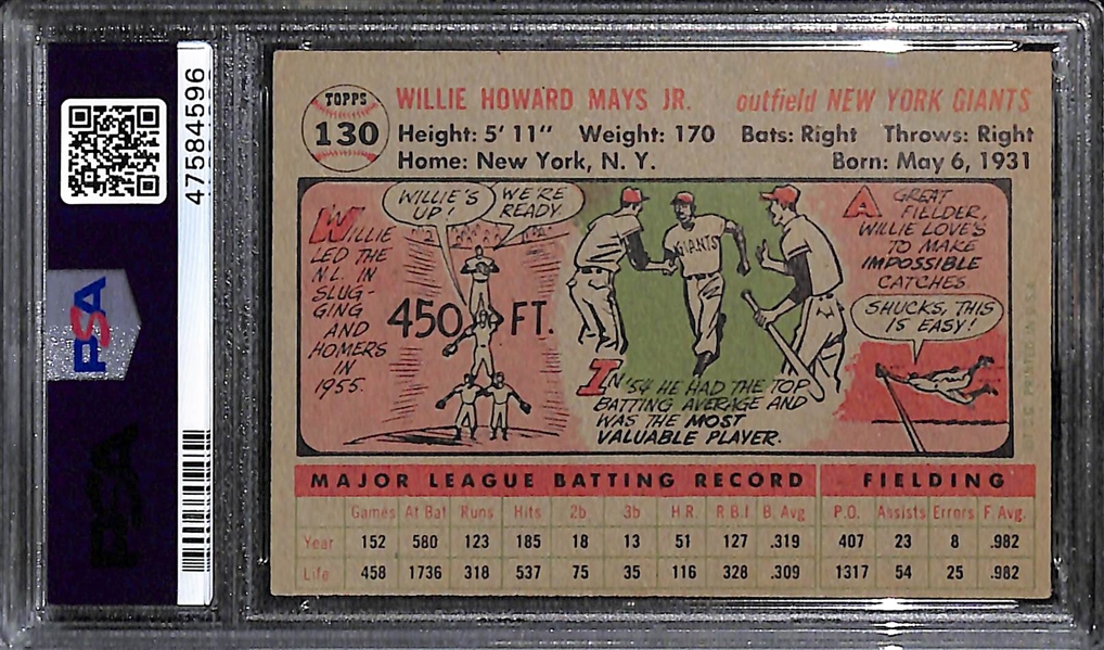 1956 Topps Willie Mays #130 Gray Back Graded PSA 4
