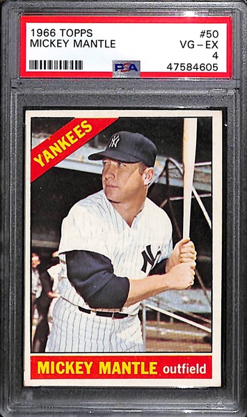 1966 Topps Mickey Mantle #50 Graded PSA 4