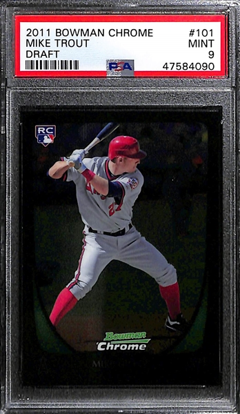 2011 Bowman Chrome Mike Trout Rookie Card #101 Graded PSA 9