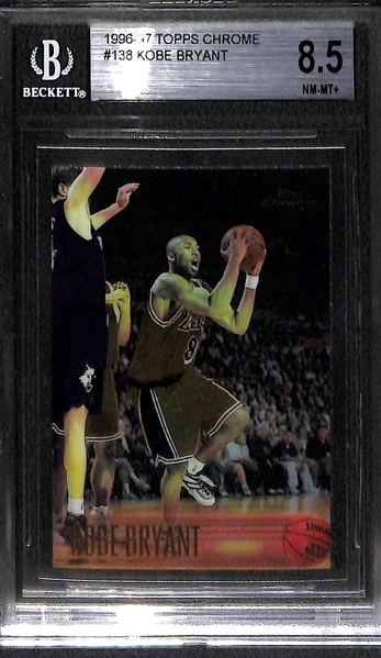 1996-97 Topps Chrome Kobe Bryant Rookie #138 Graded BGS 8.5