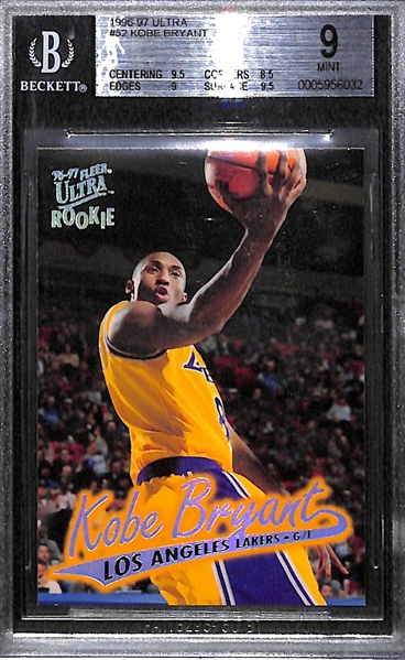 1996-97 Fleer Ultra Kobe Bryant Rookie #52 Graded BGS 9
