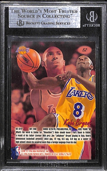 1996-97 Fleer Ultra Kobe Bryant Rookie #52 Graded BGS 9