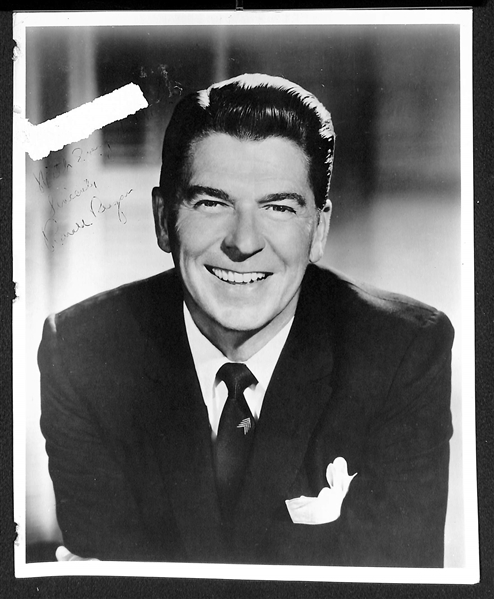 Ronald Reagan (US President) Signed Vintage 8x10 Photo (JSA LOA) - Photo Surface Removed Where Personalization Existed