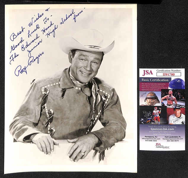 Roy Rogers, Gene Autry, and Dale Evans Signed 8x10 Photos (Each w. a JSA COA)