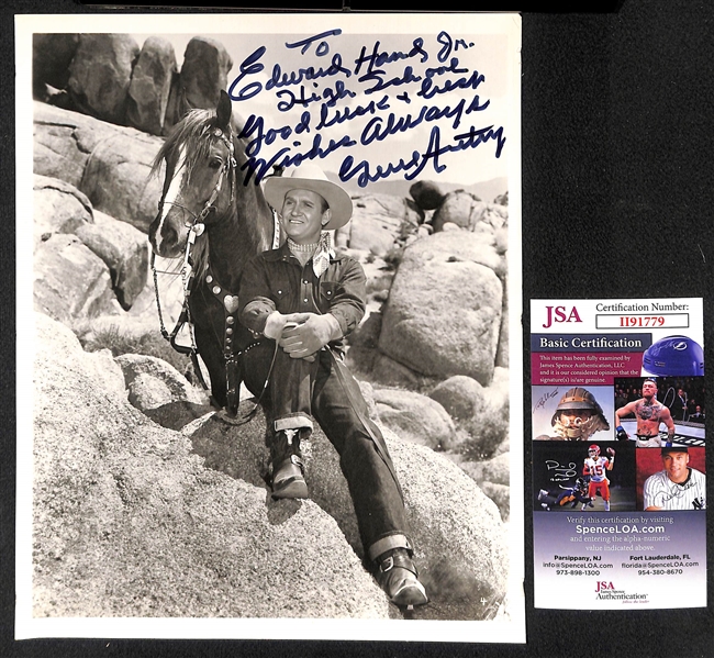 Roy Rogers, Gene Autry, and Dale Evans Signed 8x10 Photos (Each w. a JSA COA)