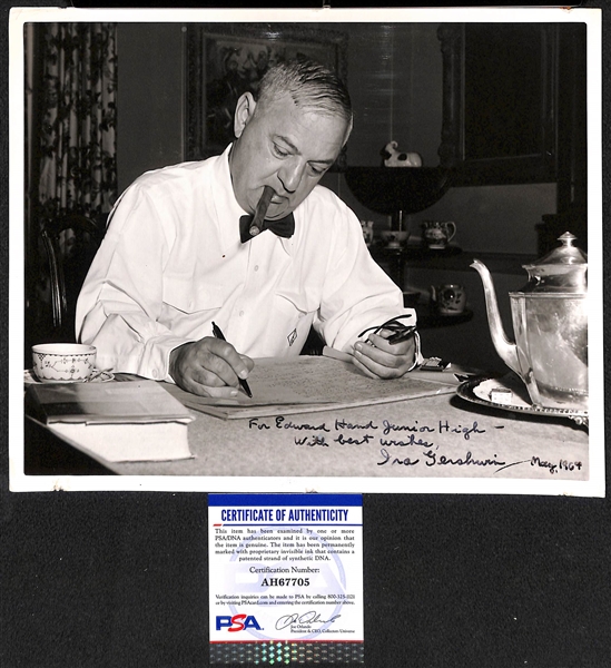 Ira Gershwin Signed 8x10 Photo - PSA/DNA COA