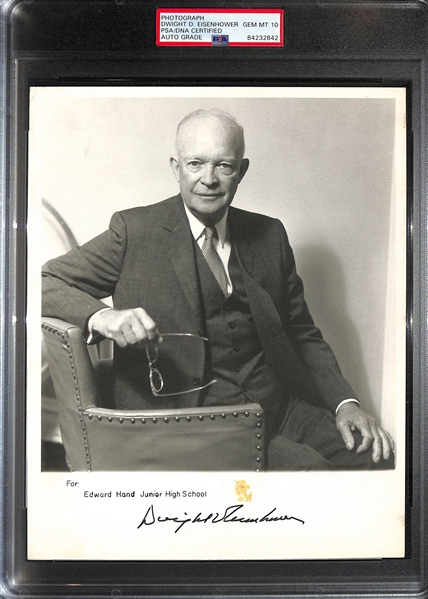 Dwight Ike Eisenhower (d. 1969, 34th US President) Signed Vintage 8x10 Photo - PSA/DNA Encased - Perfect 10 (Gem Mint) Autograph Grade!