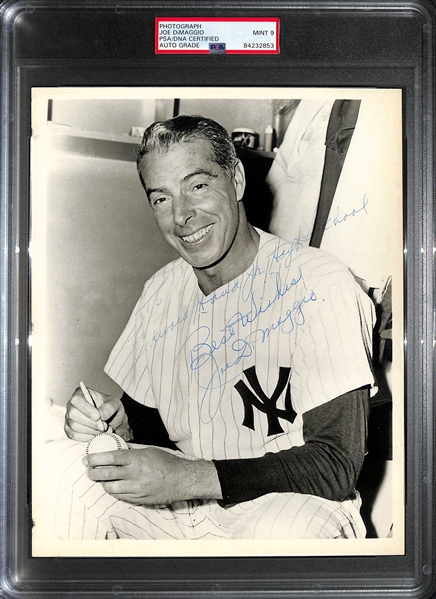 Joe DiMaggio Signed 8x10 Photo - PSA/DNA Encased (Autograph Grade 9)