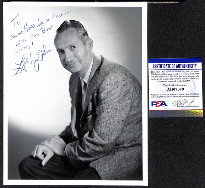 Lindsey Nelson (Mets Sportscaster d. 1995) Signed 8x10 Photo - PSA/DNA COA