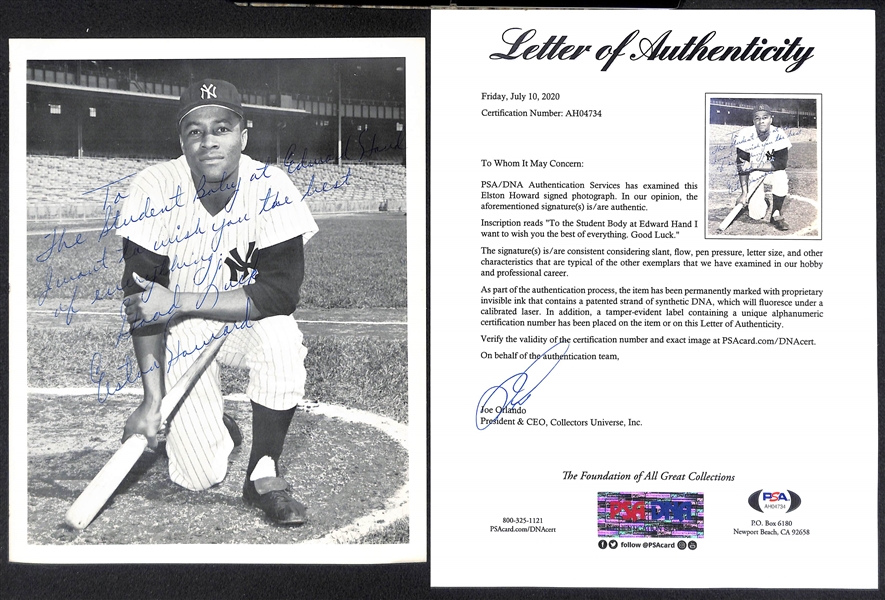 Elston Howard (d. 1980) Signed 8x10 Photo - PSA/DNA