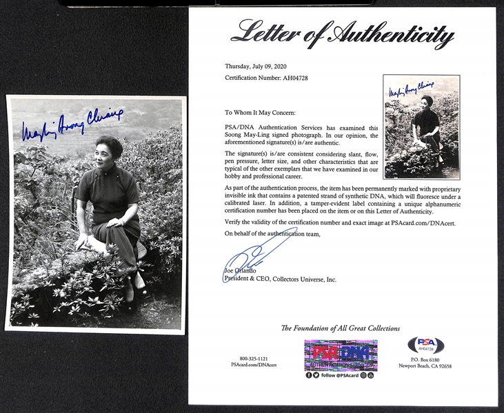 Soong May-Ling (First Lady of China 1928-1975) Signed Photo (4.5 x 6.5) - PSA/DNA Letter of Authenticity
