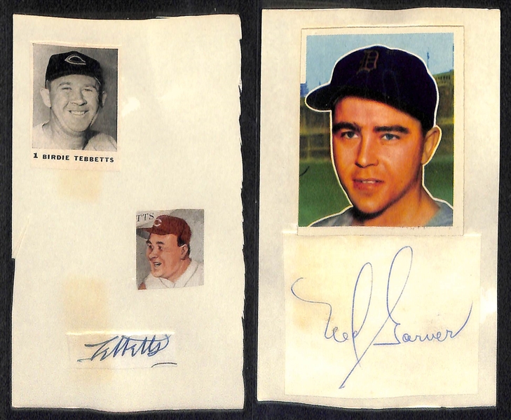 Lot of (9) Sports and Entertainment Autographs Inc. 3 Hockey HOFer (Bill Gadsby, M. Goulet, Bob Clarke) and Ron Murphy, L. Popein, Birdie Tebbetts, Ned Garver) - Includes JSA Auction LOA
