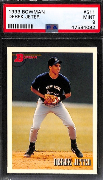 1990 Score Supplemental Emmitt Smith Rookie #101T and 1993 Bowman Derek Jeter Rookie #511 - Both Graded PSA 9 (Mint) 