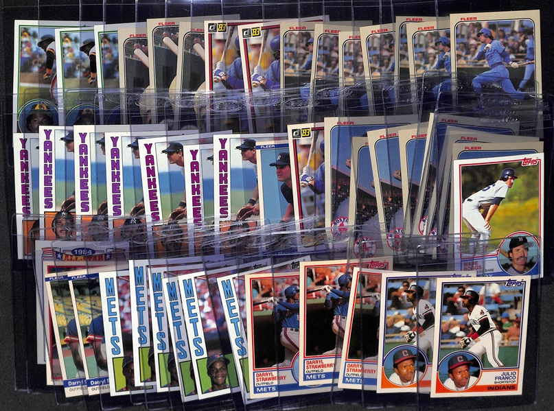 Lot of (49) Baseball Rookies from 1983-1984 - (6) Gwynn,  (10) Sandberg, (8) Mattingly, (9) Boggs, (14) Strawberry, (2) J. Franco