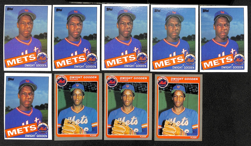 Lot of (79) Baseball Rookies from 1985-1988 - (14) Mark McGwire, (4) Roger Clemens, (7) Puckett, (7) Bo Jackson, (3) Bonds, Maddux, (11) Canseco, (9) Gooden, (13) Glavine, and (10) Smoltz